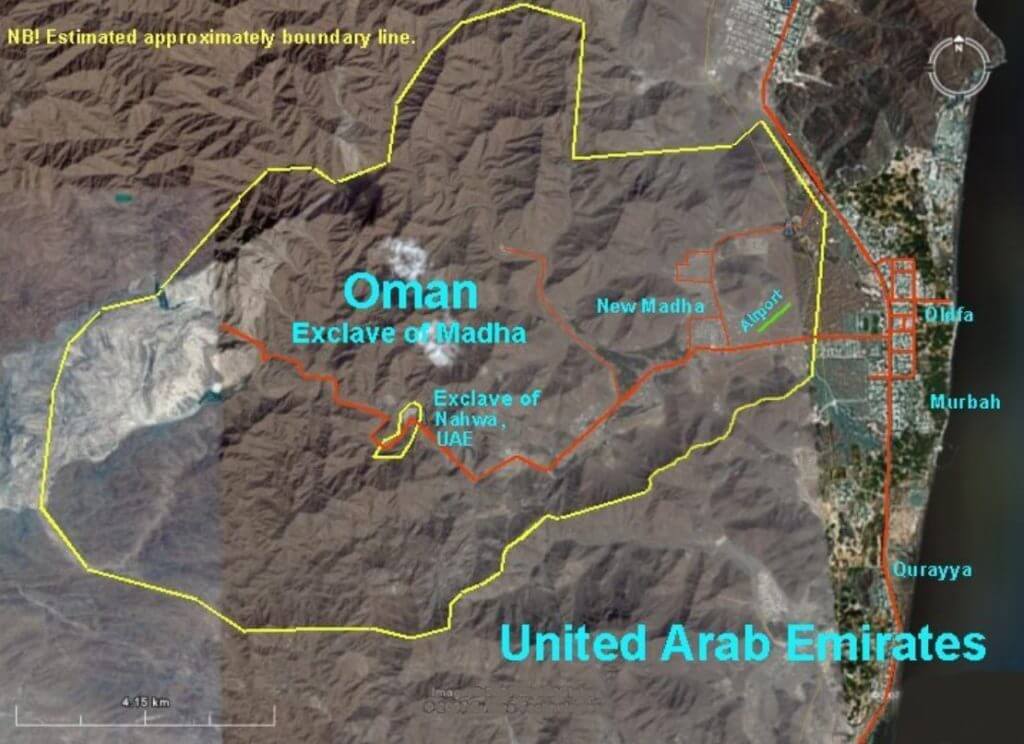 enclave madha emiratos oman mapa