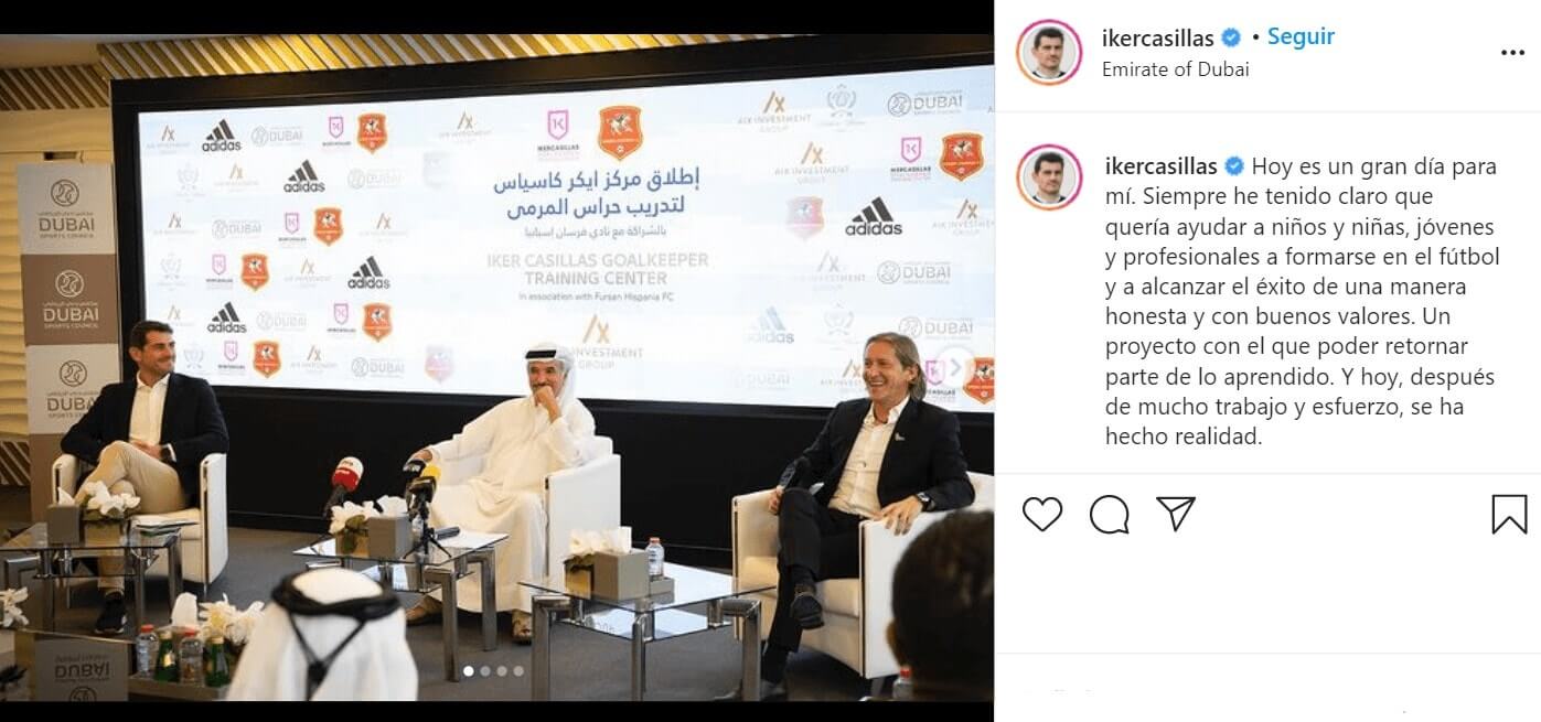 Iker casillas presenta academia dubai vivir