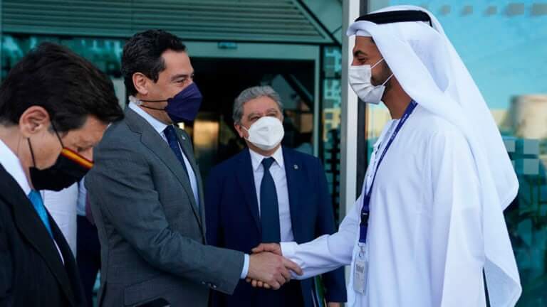 Andalucía quiere abrir el segundo Consulado de Emiratos en España. Juanma Moreno en la Expo