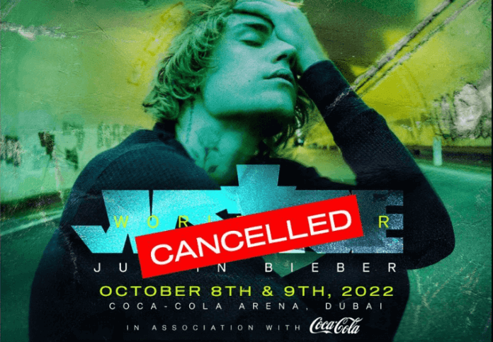 justin Bieber cancela dubai concierto