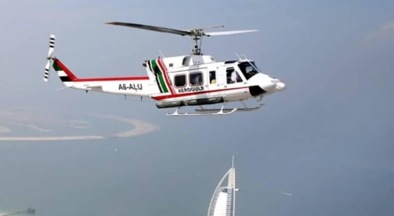 Dubai: dos muertos al estrellarse un helicóptero en el mar tras despegar de Dubai